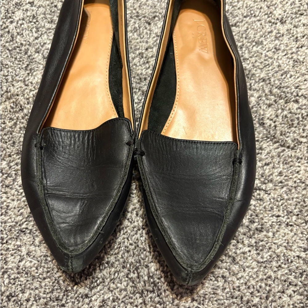 J. Crew Women's Black Leather Flats